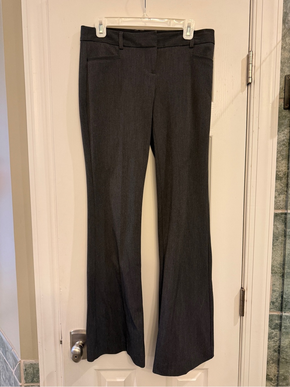 Express Columnist Women's Dress Flare Pants - Dark Grey
